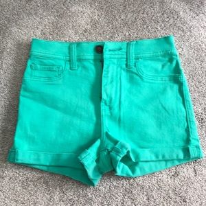 High Rise Turquoise Hollister Shorts, Size 0